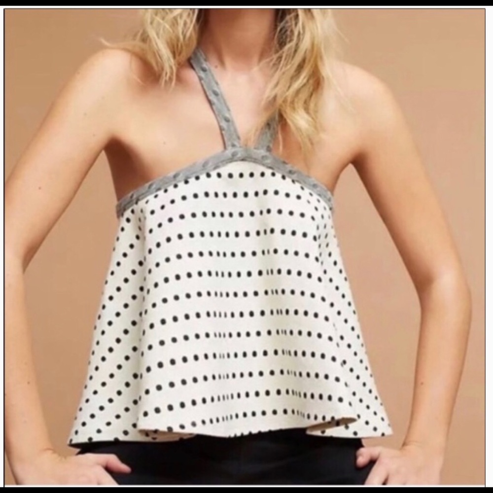 Anthropologie Postmark Polka Dot Swing Tank
